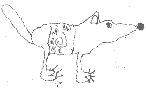 dog drawn by Cora Griffiths of Lewes Sussex UK when she was six years old. 'I drew it for my mum,' she said.